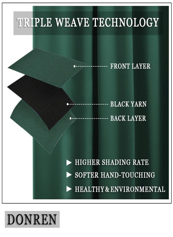 DONREN Christmas Dark Green Tie Up Shade for Bathroom - Farmhouse Kitchen Curtain Thermal Insulated Window Treatment Rod Pocket Balloon Christmas Valance (1PC,34W x 45L) - Image 3